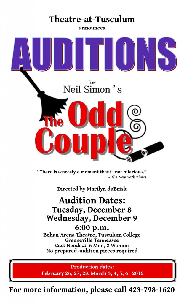 Odd Couple Audition poster